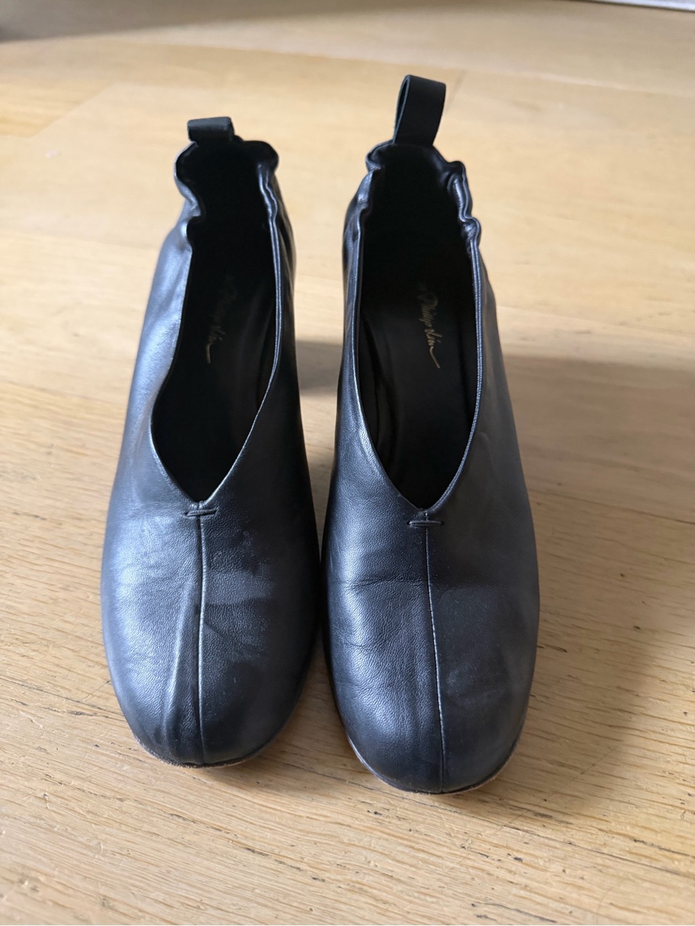 3.1 Phillip Lim Black Leather Slip-On Mules